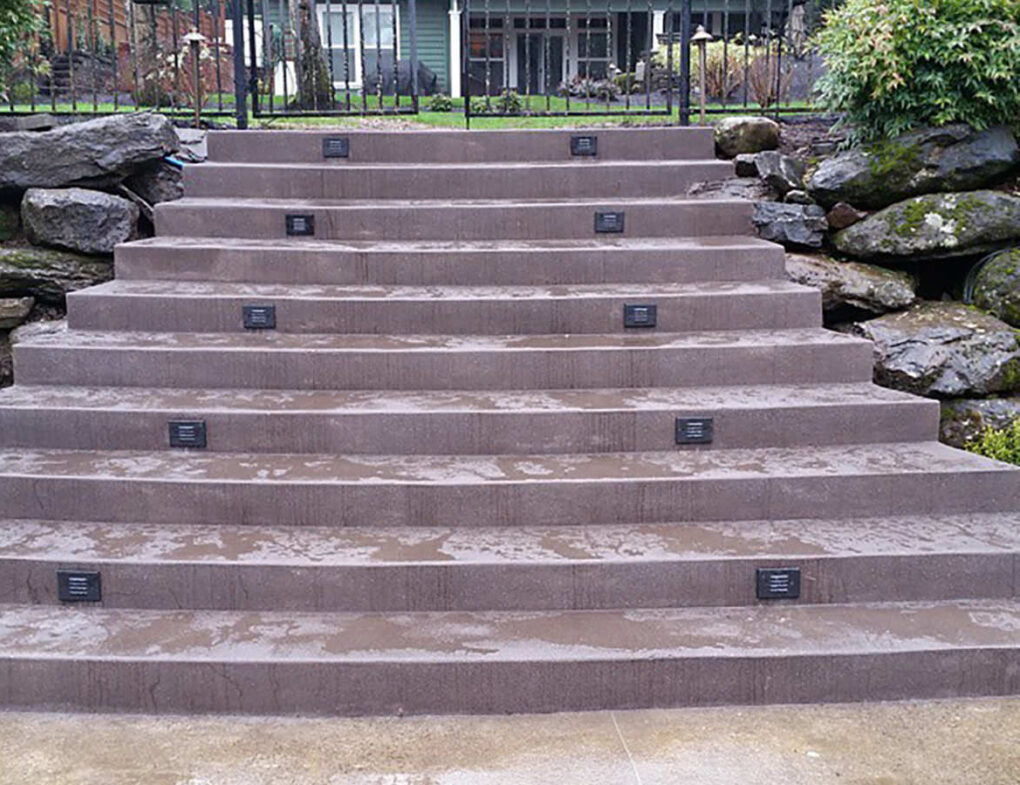 Sand finish entry steps led lighting