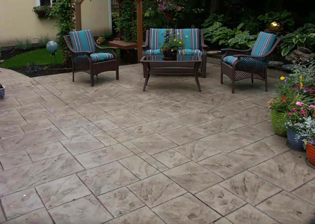 Stamped concrete patio