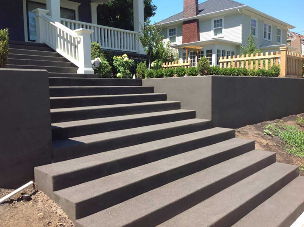 Sand finish concrete steps